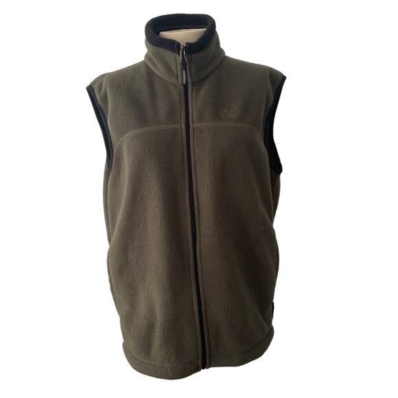 Timberland Other - Timberland Olive Green & Black Trim Polartec Fleece Vest Size XS